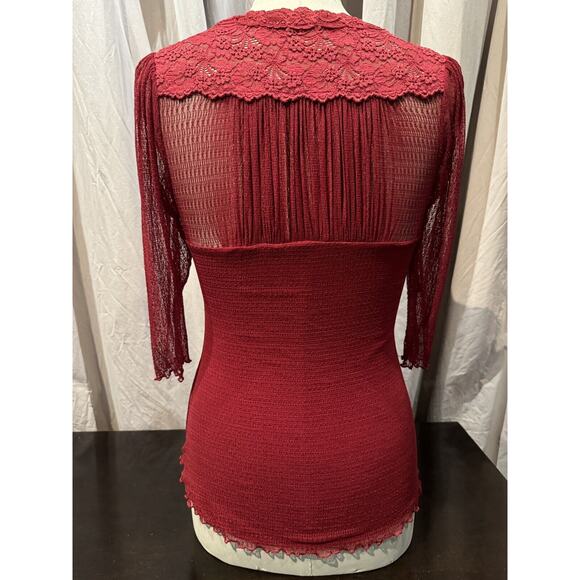 Vintage Ann Ferriday Spider Stretch Mesh And Lace Fairy Top M - Picture 3 of 4